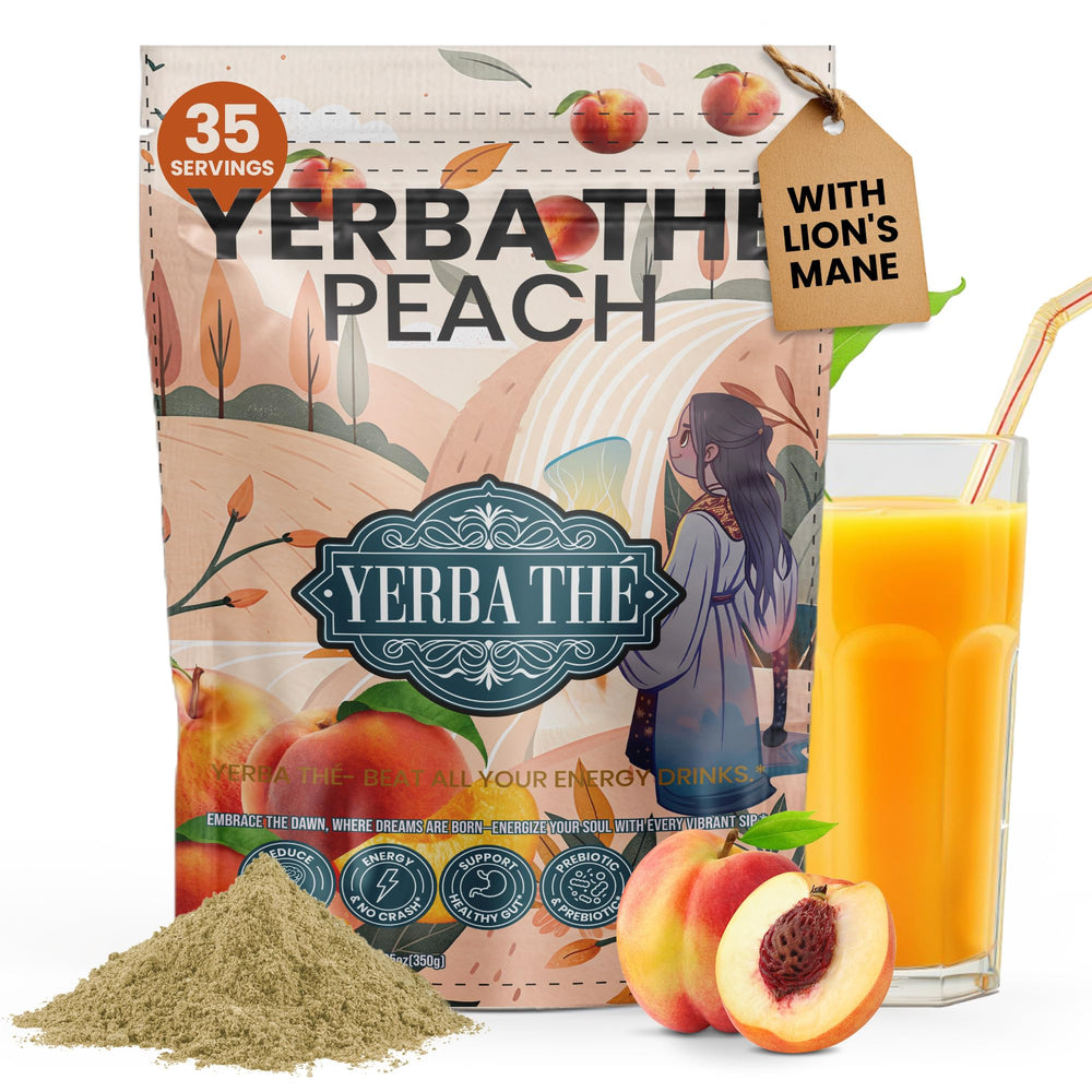 ANCIENT DIOSA front packaging showing peach flavor and 35 servings benefit