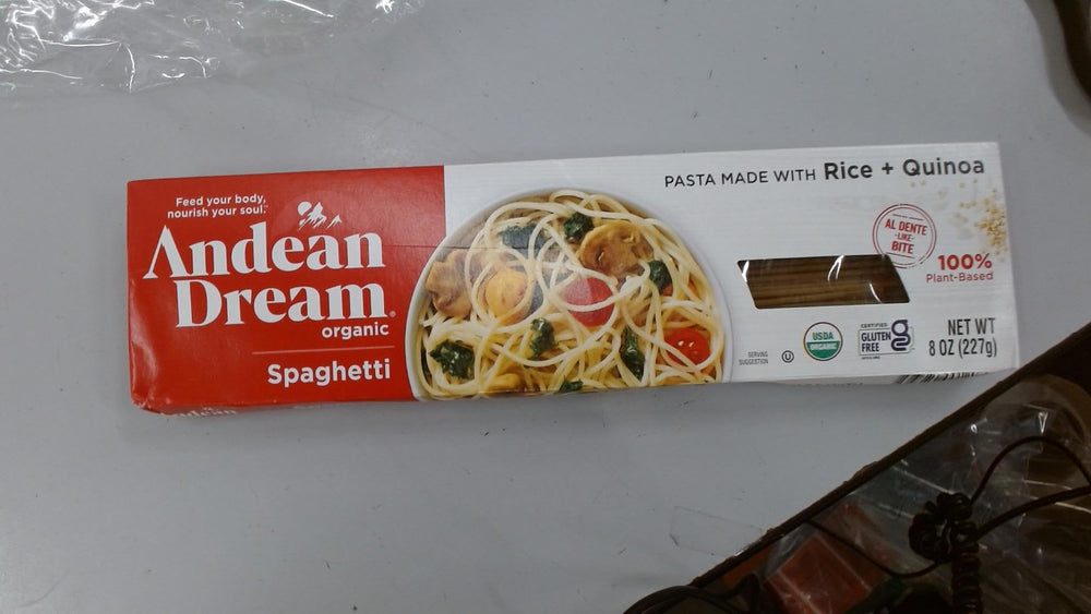 Andean Dream front packaging showing product name and organic label, clear benefit