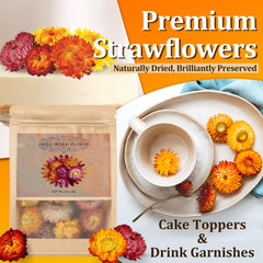 Andekas strawflower used as a cocktail topper adds visual impact and instant garnish