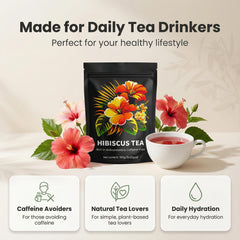 Andonisus dried hibiscus petals detail showcasing deep red color