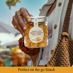 andy anand candy piece texture showing smooth ginger-turmeric sheen