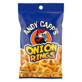 Andy Capp's front packaging showing flavor and size, highlighting convenience