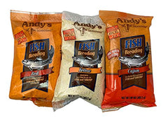 ANDY'S SEASONING front packaging trio showing Red Yellow and Cajun for easy selection and convenience