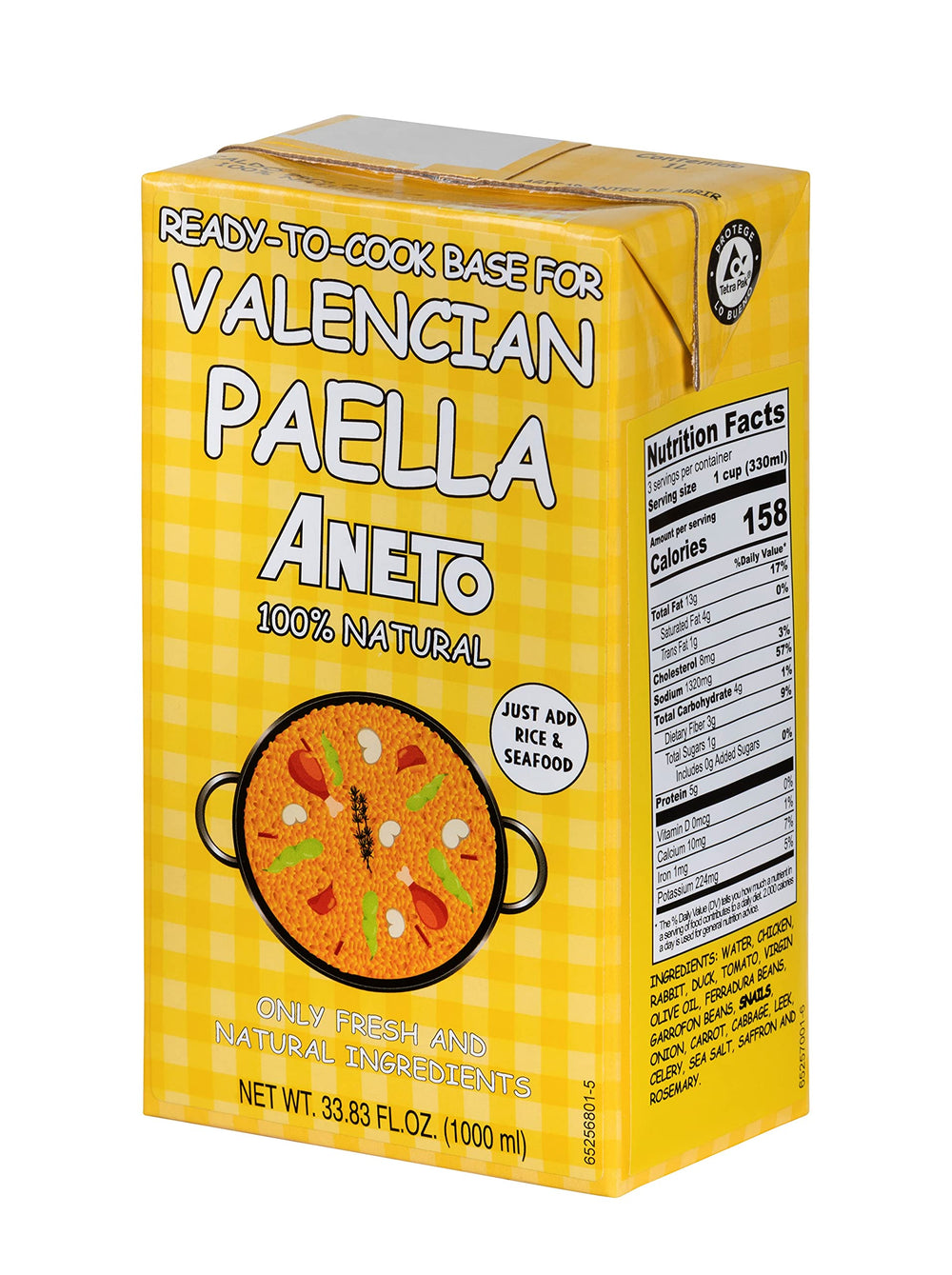 Aneto paella base front packaging showing brand and size for authentic flavor