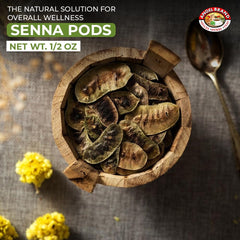 Angel Brand close-up of senna pods highlighting clean drying benefit
