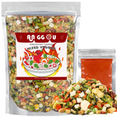 Anggou front packaging 14oz pouch showing resealable top and vibrant mix for convenience