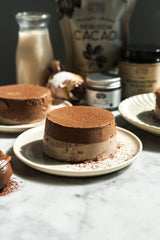 close-up of Anima Mundi cacao powder texture highlighting fine grind and richness