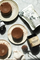 Anima Mundi cacao powder served in a rustic bowl emphasizing culinary versatility