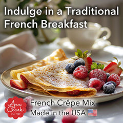 Ann Clark crepe cooking in skillet illustrating even browning and quick preparation