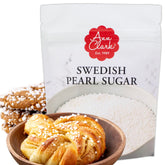 Ann Clark package front view showing 8 oz pearl sugar and baking identity benefits