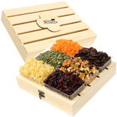 Anna and Sarah wooden gift box front view showing premium presentation and gifting ease
