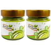 Anna and Sarah pistachio cream front jars showing elegant glass packaging and freshness
