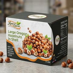 Anna and Sarah shelled and unshelled hazelnuts comparison demonstrating freshness