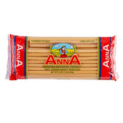 Anna Home Collection close-up of long ziti tubes highlighting firm durum wheat texture