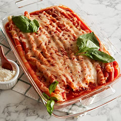 Anna Home Collection long ziti beside measuring cup for scale and portion planning