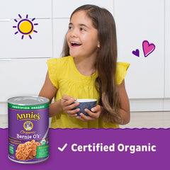 Close-up of Annie's Bernie O's pasta shapes highlighting organic pasta texture and fun shapes
