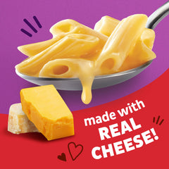 Close-up of Annie's penne and four cheese sauce illustrating creamy texture and real cheese appeal
