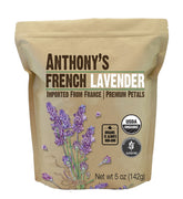 Anthony's front packaging showing organic French lavender petals and product details benefits aroma