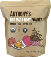 Anthony's front packaging showing organic red maca for pantry convenience