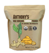Anthony's front packaging showing organic turmeric and labeling benefits
