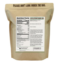 Anthony's open bag with pile of golden powder benefit: visible quality and generous quantity