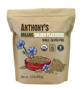 Anthony's front pouch showing product label and gluten free verification benefit