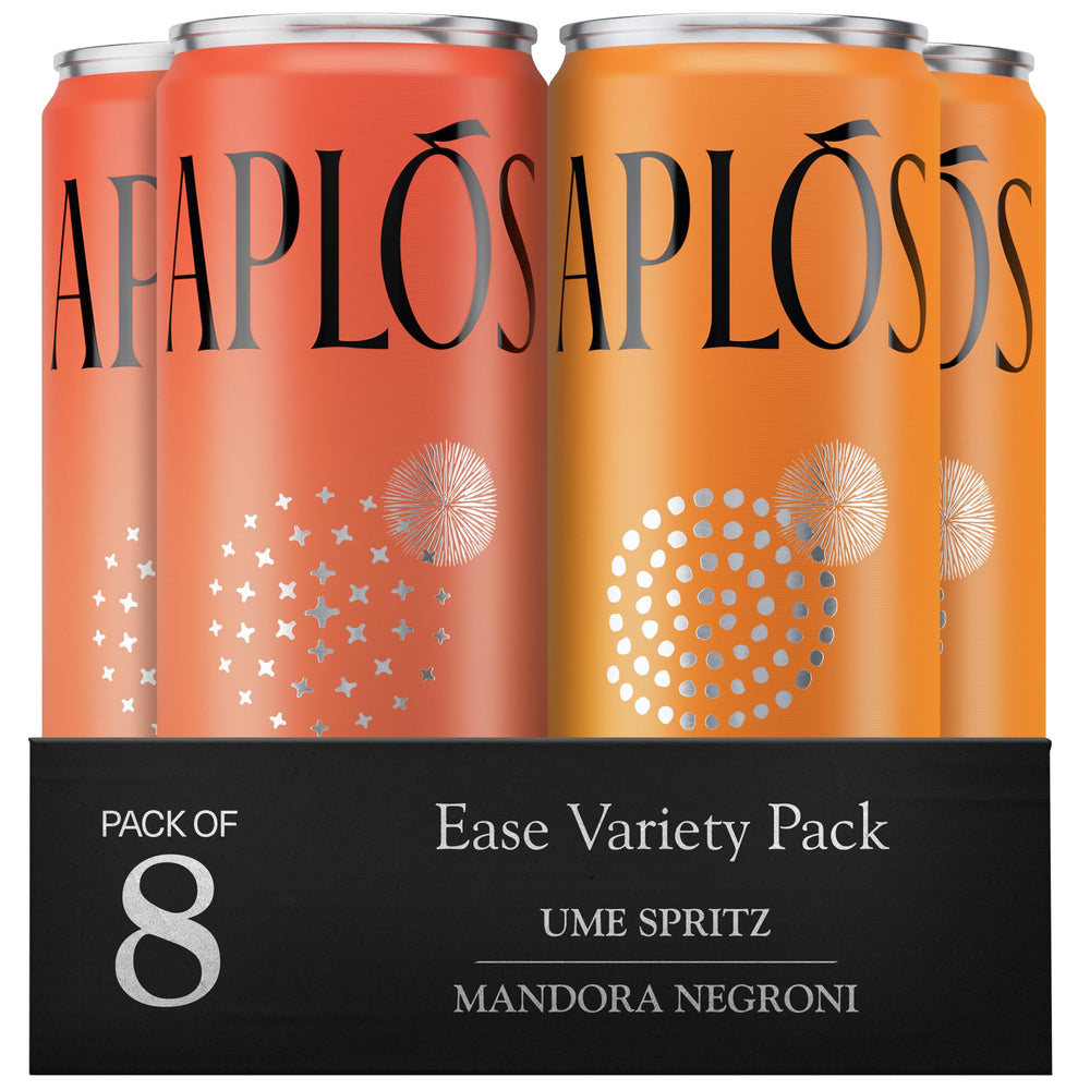 Aplós Ease front packaging showing two flavors and benefits