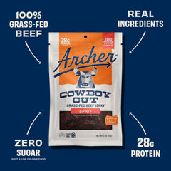 Outdoor picnic scene with Archer Jerky emphasizing protein snack for adventures