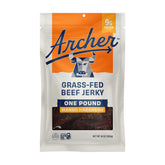 Archer Jerky front packaging showing mango habanero flavor and resealable bag benefit
