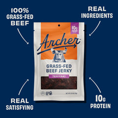archer jerky served on a wooden board showing natural ingredients and taste