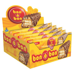 Arcor Bon o Bon front packaging showing 12-count box and branding, convenient supply