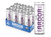 ARDOR front can view showing vanilla blackberry flavor and clean energy branding