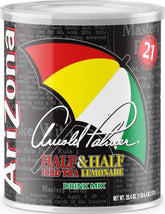 AriZona front-facing canister showing label and size for pantry convenience