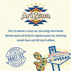 AriZona Fallout peach close-up highlighting smooth flavor and low-calorie appeal