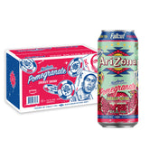 AriZona Fallout front can view showing pomegranate green tea design and vibrant branding, appeals visually