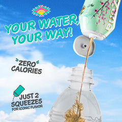 AriZona label close-up highlighting ingredients and compact size benefit