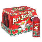 AriZona front bottle showing label and serving size, convenient grab-and-go refreshment