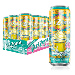 AriZona front packaging showing the 22 oz Big Can and label benefits