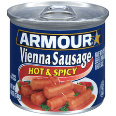 Armour Star hot & spicy front can showing ready-to-eat convenience and bold flavor