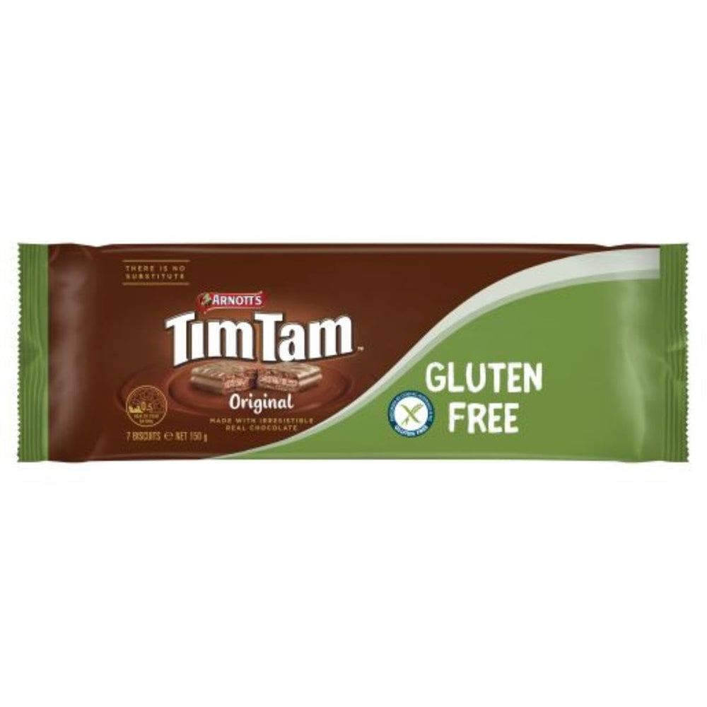ARNOTT'S front-packaging showing gluten free Tim Tam and chocolate appeal
