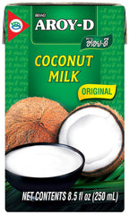 Aroy-D coconut milk in kitchen scene illustrating pantry use and recipe inspiration
