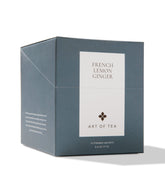 Art of Tea front packaging showing organic lemon ginger blend and benefits