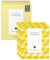 Art of Tea front box showing 12-count sampler and branding benefits freshness