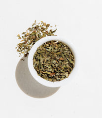 Art of Tea loose peppermint and spearmint leaves texture indicating fresh aroma