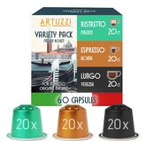 Artuzzi front packaging box showing 60 pods and brand for clear selection