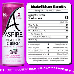 Aspire black raspberry close-up of can surface emphasizing crisp texture