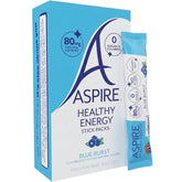 ASPIRE Blue Burst front packaging showing 10 stick packs and benefits