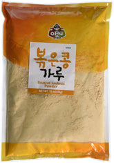 Assi roasted soy powder front packaging showing 16 ounce bag and product branding benefits convenience