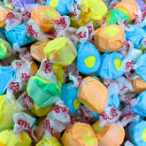 Assortit front packaging showing vibrant tropical taffy and easy bulk sharing