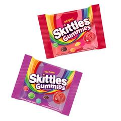 Assortit Skittles gummy close-up showing chewy texture for satisfying bites